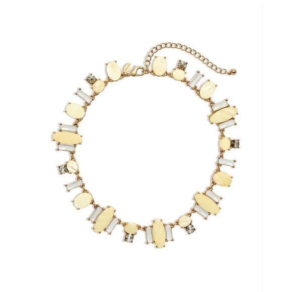 🆕️ Chicos Pria Shell & Dimulated Gemstone Crystal Bib Necklace - Picture 1 of 11